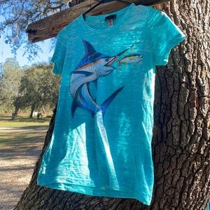 guy harvey women’s fitted short sleeve tee